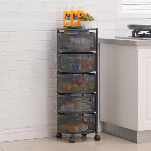 Rotating Multilayer Kitchen Storage Rack
