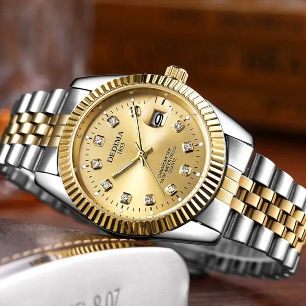 DEDIMA 1853 Luxury Quartz Watch – Classic Diamond Edition